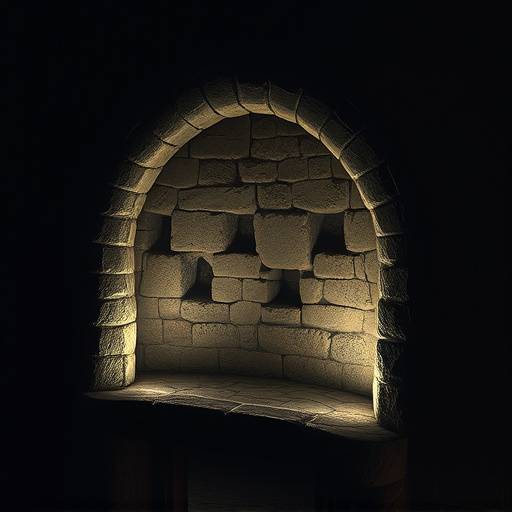 Celda medieval con muros de piedra